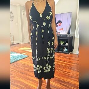 Maseve Floral Dress Spaghetti straps 100% Rayon Black & white size 00